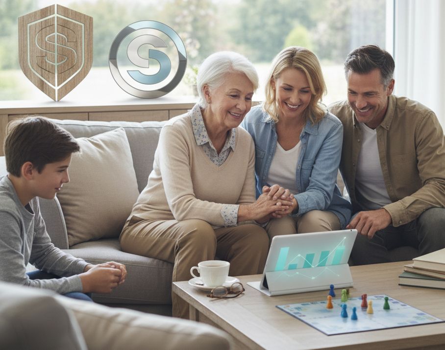 A senior playing games online with support from families