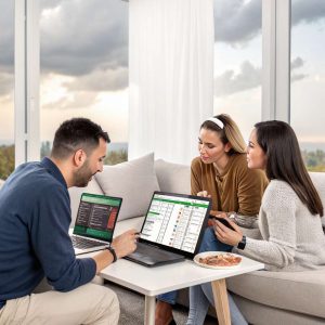 A group of people learning the sports betting platform